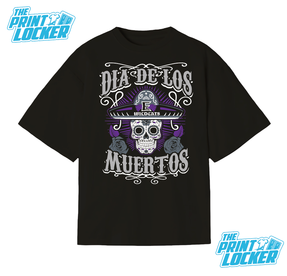 Oversized Día de Muertos Wildcats Graphic Tee