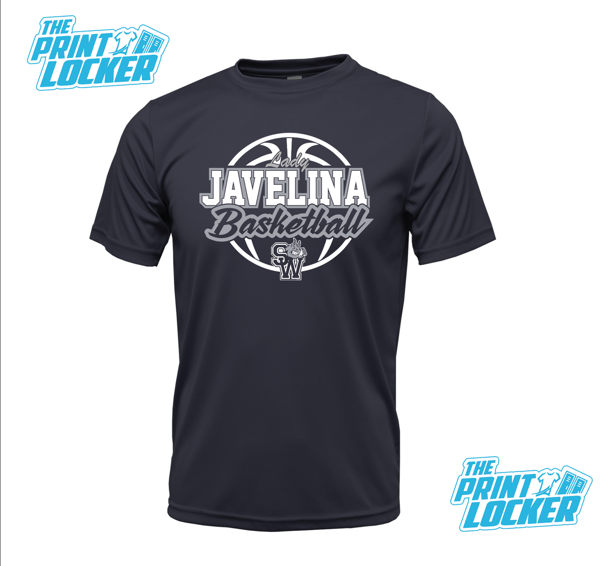 PSJA SW Lady Javelina Basketball Navy Drifit Short Sleeve