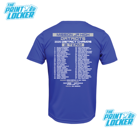 Mission Jr High B Team Football District Champion Drifit