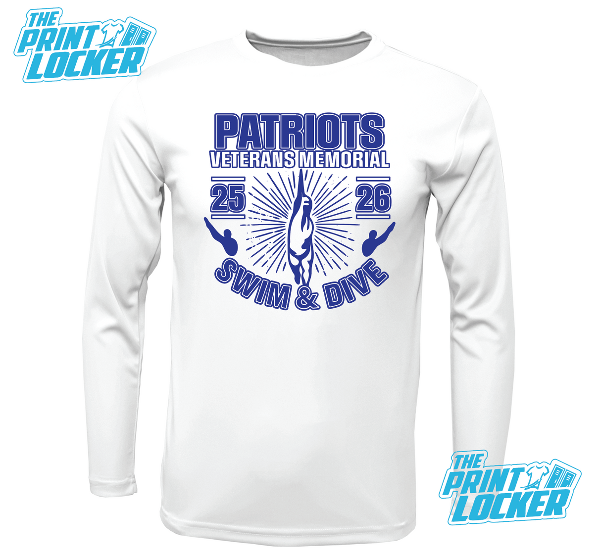Veterans Memorial Swim and Dive 2025 Fan Shirt Drifit Long Sleeve