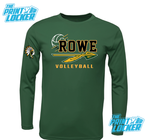 2026 Rowe Volleyball Fan Shirt Drifit DK Green Longsleeve
