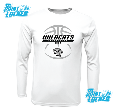 Wildcats Basketball Design Drifit Long Sleeve